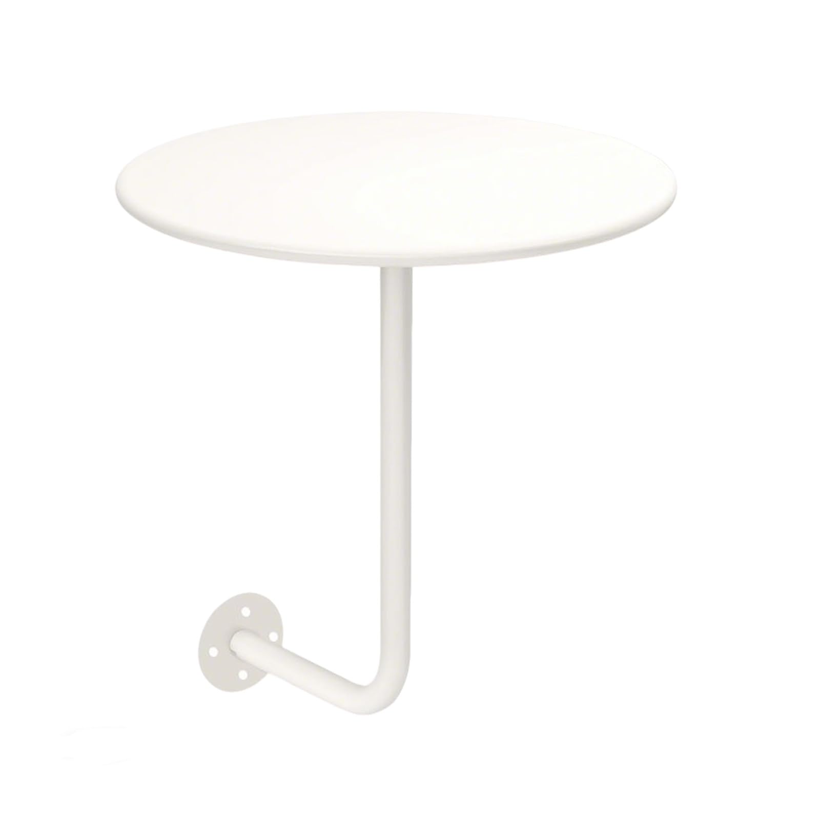 Table ronde murale pour résoudre le manque de place, meuble flottant blanc en métal