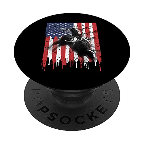 Bull-Riding For Men Texas Ranch Rider Cowboy Patriotic PopSockets Swappable PopGrip