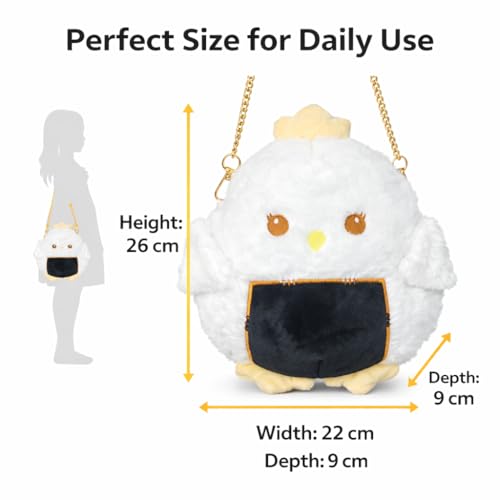 Image of Cute Tiger Plush Sling Bag for Kids | Soft Toy Shoulder Bag with Adjustable Strap | Lightweight Animal Backpack for Boys & Girls | Travel & Gift Bag - Black & White