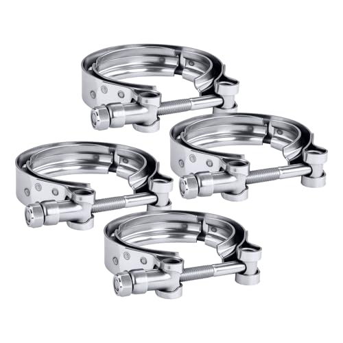 EVIL ENERGY 4PC V Band Clamp for Flange Kit Stainless Steel (No flanges) (2.5)