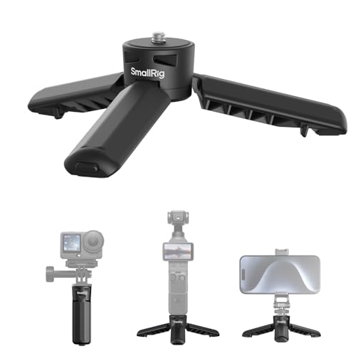 SMALLRIG Action Camera Tripod for DJI Osmo Pocket 4P/4 Pocket 3 / Action 6/5 Pro/4 for Insta360 Luna 1/4-20 screw Load Capacity 500g / 17.6oz Weight 50g / 1.76oz Compact at 10cm / 3.9 - 6049