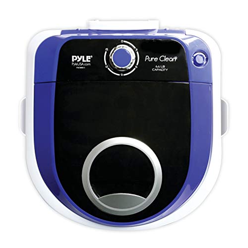 Pyle Upgraded Version Portable Washer - Top Loader Portable Laundry, Mini Washing Machine, Quiet Washer, Rotary Controller, 110V - For Compact Laundry, 4.5 Lbs. Capacity, Translucent Tubs - Pucwm11 #TOP1