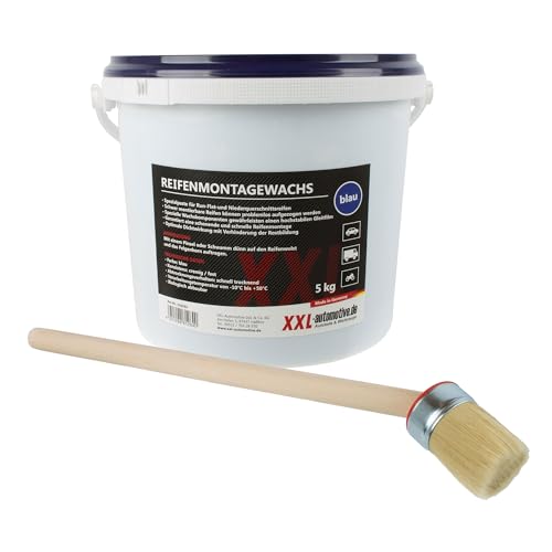 RepTools Spezial Reifenmontagepaste Blau 5 kg Set inklusive Pinsel für Breitreifen Niederquerschnittsreifen PKW Montagewachs