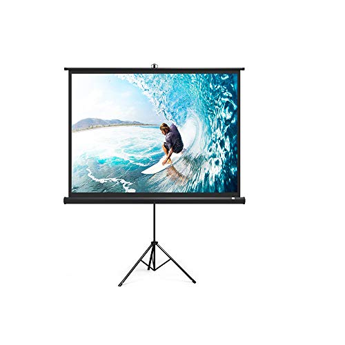 TaoTronics Projector Screen 80 inch 16:9, Portable Video Screen Widescreen Foldable Anti-Crease Indoor Outdoor Projector Movies Screen for Home Theater Support Double Sided Projection
