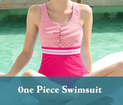 Image of BFUSTYLE Girls Swimsuit One Piece Bathing Suit 4-13 Years Sleeveless Beach Swimwear