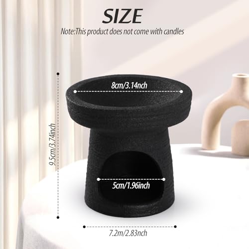Bighan Duftlampe Teetassentyp Aromalampe Teelichthalter Duftlampe aus Keramik Aroma Diffuser - Gefrostet Schwarz