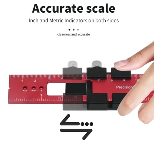Precision Pocket Rule,Precision Slide Stop Scale Ruler-300mm Aluminum Alloy Scribing Tool for Woodworking,Adjustable Square & Flexible Measuring Tool for Carpentry Tools and Equipment - Image 9