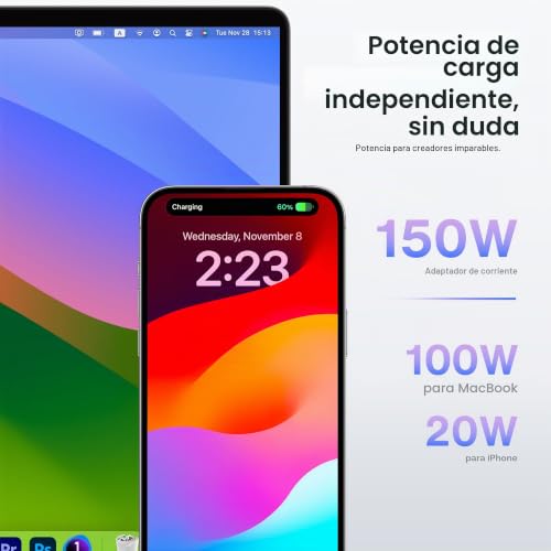 MacBook M2 M3 M4 M5 estación de acoplamiento para organizar escritorios limpios 5