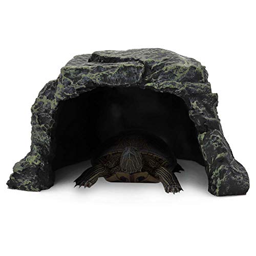 MUALROUS Reptile Rock Hideout - Reptile Hide Cave for Bearded Dragon, Tortoise, Small Lizards, Fish & Amphibians - Image 3