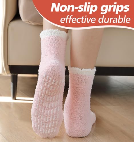 Image of Slipper Socks for Women Men Grip Hospital Socks with Grips Fuzzy Non Slip Warm Womens Gifts