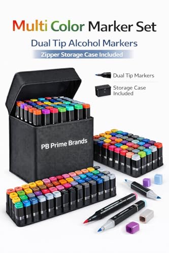 Image of Markers Sketch Pen Set Dual Tip Brush Pens Art Markers for Drawing Dual Tip Art Markers Set Chisel & Fine Colour Marker Set Markers Sketch Marker Drawing Marker (60 Color)