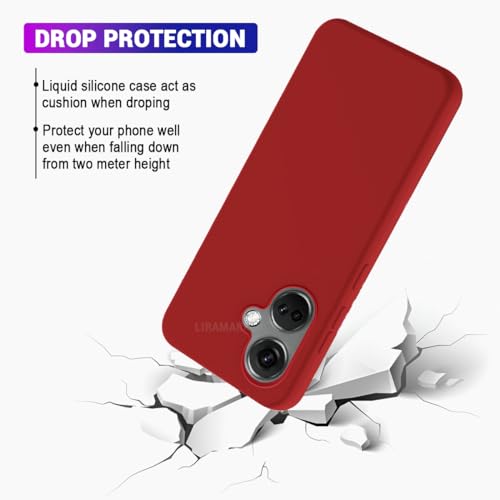 Image of LIRAMARK Liquid Silicone Soft Back Cover Case for OnePlus Nord CE 3 5G (Red)