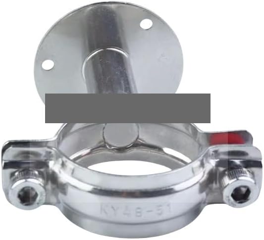 Miniatura 5 de 1PCS 70-76mm Tube OD Stainless Steel Pipe Clamp Clip Support Bracket With Base Plate Pole Length 50mm