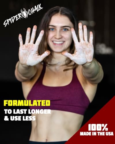 spider chalk Weightlifting Liquid Chalk Tacky Grip by Made in the USA - No Mess, No Dust, For Gymnastics, Rock Climbing, Workout Lifting, Cross Fitness Training, and Tennis (8oz)