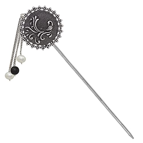 Silver Metal Hair Sticks Oxidized Accessories Juda Pin for Women-image-42