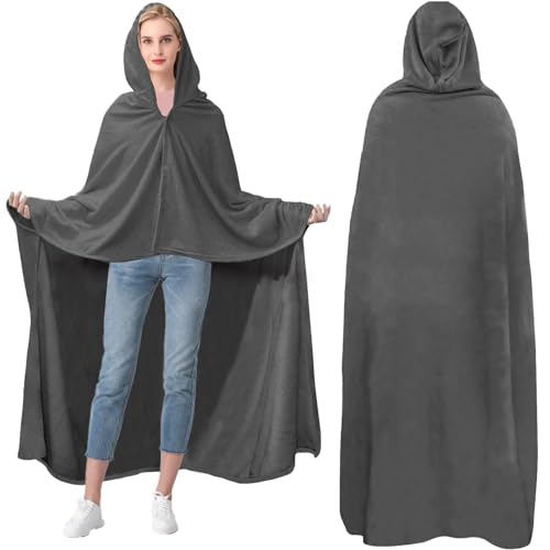 Wearable Blankets Hoodie for Women and Men Birthday Gifts for Women Men Fleece Hooded Blanket for Adult Large Grey Mom Dad Great Birthday Christmas Gifts Idea(70 * 62in)