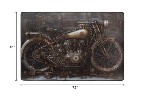 Tapete decorativo steampunk motocicleta 6x4 pie miniatura 2