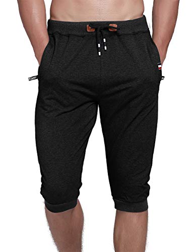 YSENTO Men's 3/4 Joggers Capri Pants Gym Workout Shorts Yoga Running Training Pants