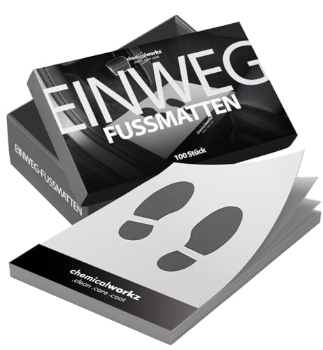 Chemicalworkz Floor Mat Einweg Fußmatten Auto 100Stk. - Auto Papier Fussmatte 400x550mm, Schmutzfangmatte, besonders Reißfest, Fußraumschoner, Teppich- und Innenraumschoner für alle Fahrzeuge geeignet