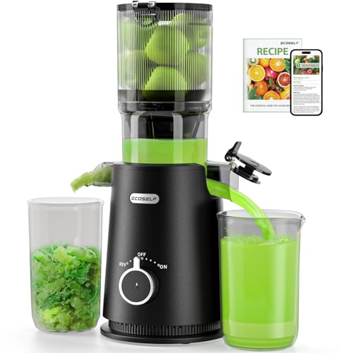 Comparison: Electric Juicer Machine 11 ECOSELF Cold Press Juicer Easy to Clean, with Wide Mouth & Large Feed Chute, Professional Juicer Machines For Whole Fruits & Vegetables, Self Feeding for Juice Extractor Machine, High Juice Yield