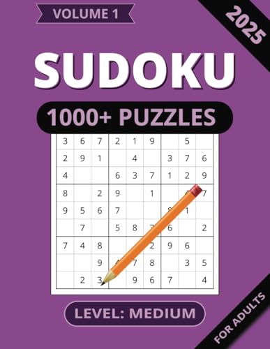 Sudoku Puzzle Book For Adults: 1000+ Medium Level Puzzles For Adu...