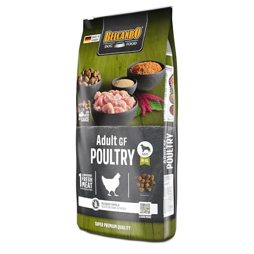 BELCANDO Adult GF Poultry [12,5 kg] getreidefreies Hundefutter | Trockenfutter ohne Getreide mit Geflügel | Alleinfuttermittel für ausgewachsene Hunde ab 1 Jahr