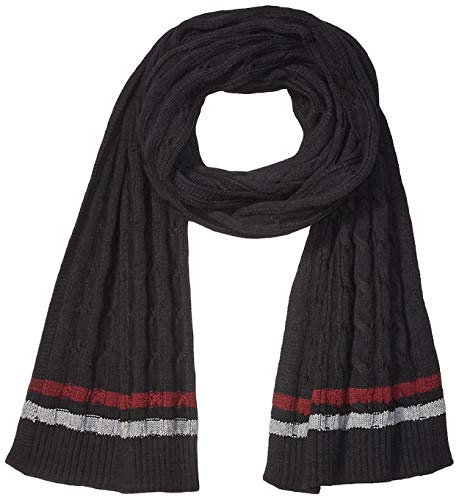 Amazon Brand - Goodthreads Men's Soft Cotton Cable Knit Scarf, Black, One Size