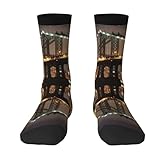 Chaussettes de nuit New York Manhattan Bridge pour homme et femme, douces, respirantes, flexibles et confortables avec un design élégant, meilleur cadeau, 3 noir, Taille unique