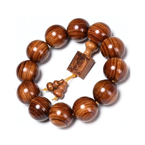 Natural Wooden Bracelet Adult Spring Bracelet Bead Dia. 0.8 inch 12 Beads 1pc4