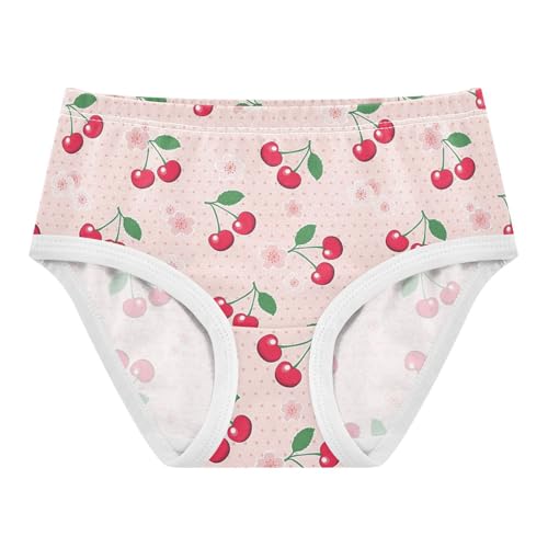 Little Girl Underwear Toddler Panties Kids Undies Cherry Flowers Print Soft Cotton Briefs 2T-8Y