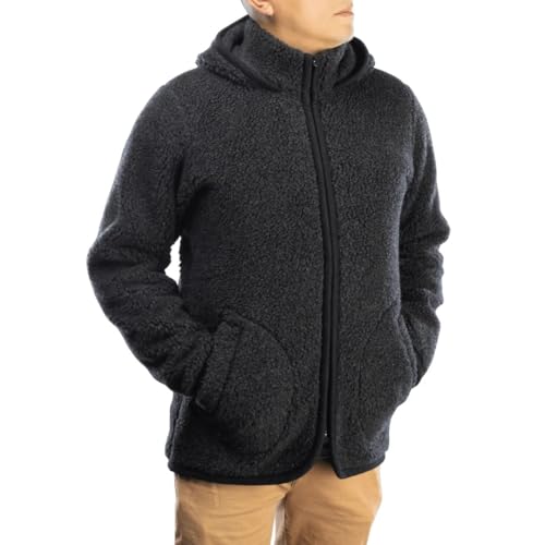 Veste noire classique homme sweat capuche laine mérinos zippé automne