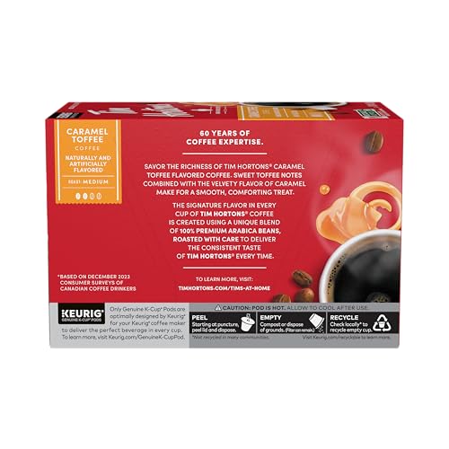 Image of Tim Hortons 12ct KCUPs, Caramel Toffee Flavored 100% Arabica Coffee