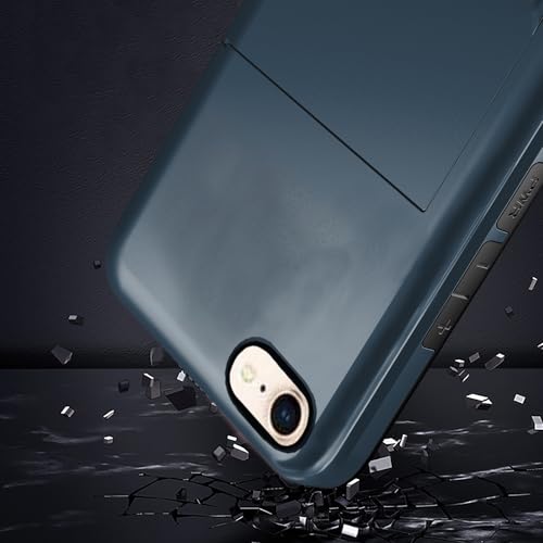 Coque portefeuille rigide hybride pour iPhone 8 et SE protégeant écran et cartes