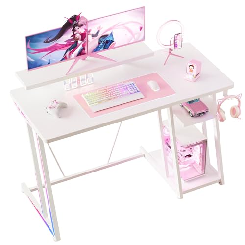 Amazon | YeTom 大型ゲーミングデスク 120cm 拡張収納棚 マルチ