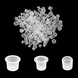 300pcs Tatouage Encre Caps, 100 petits 100 moyens 100 grands gobelets d'encre, mixtes Gobelets pour Encre de Tatouage Caps, capuchon de conteneur maquillage permanent