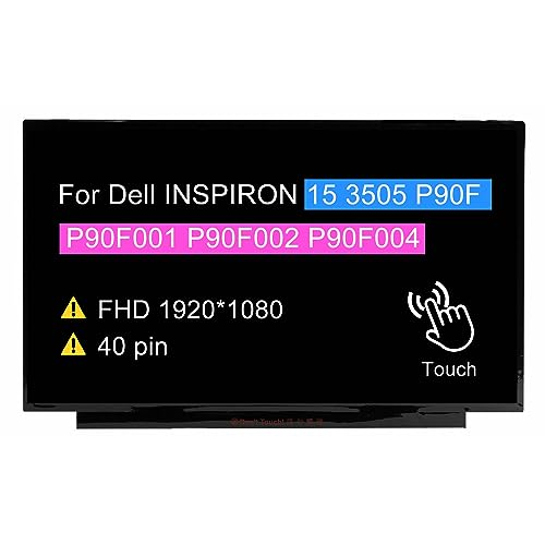 Image of 15.6 inch LCD Touch Screen Replacement B156HAK02.3 LP156WFD-SPK1 for Dell INSPIRON 15 3505 P90F P90F001 P90F002 P90F004 Display Panel FHD 1920 * 1080 40 pin 60 Hz