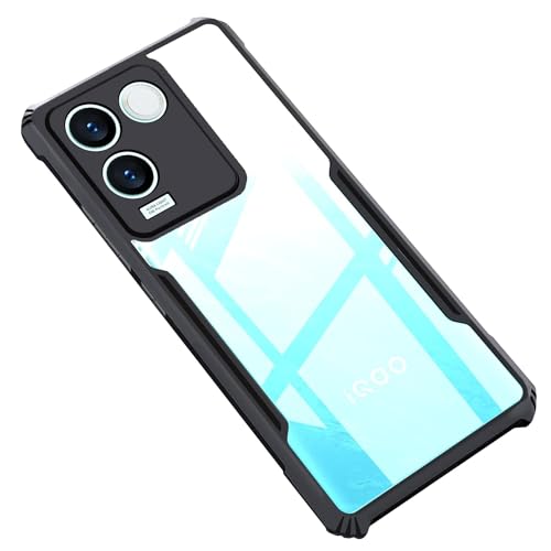 Amazon Brand - Solimo Shockproof Clear Back Cover for Vivo T2 Pro 5G | 360 Degree Protection | Vivo T2 Pro 5G Back Cover Case (PC & TPU, Black Bumper) (B0D2PCPKKY) Amazon Price History, Amazon Price Tracker