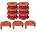 Produktbild Ersatzspule für Rasentrimmer Serria® 6X Trimmerlinie +3X Wellenkappe Arbeiten für Worx-Akku-Trimmer WG150, WG151, WG151.5, WG152, WG153, WG154, WG155, WG155.5, WG156,WG157, WG160, WG160.1, WG160.2