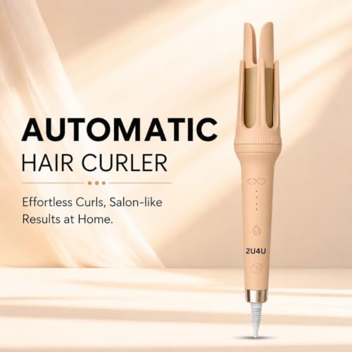 Image of 2U4U Automatic Hair Curler | Effortless Hair Styling with Adjustable Temperature and Smooth Rotating Design for Perfect Curls on All Hair Types