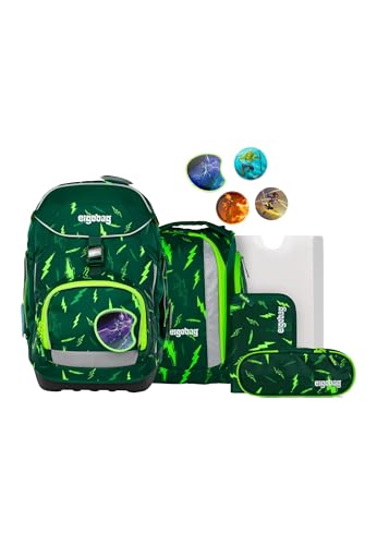 ergobag Pack Set ergonomischer Schulrucksack flexibel 6-teilig Set 1. Klasse Grundschule für Mädchen und Jungen
