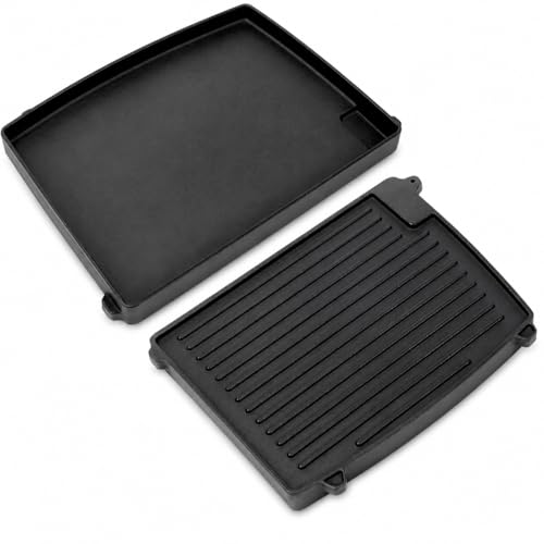 Uniflasy Gusseisen Grillplatte 32 x 24 cm kompatibel mit Enders Urban Urban Pro Explorer Explorer Pro Guss-Wendeplatte 1/2 Grillfläche Grillpfanne Plancha 2075 nicht Urban II/Explorer II