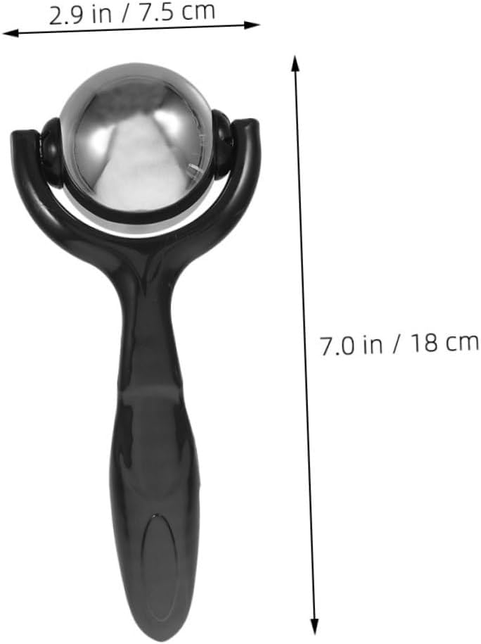Handheld Steel Massage Ball Set 2pcs with Handle, Manual Rolling Massager for Muscle Relief and Fitness, Compact Portable Tool for Home and Travel Use