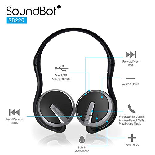 Soundbot SB221-GRY/BLK Hd Wireless Bluetooth 4.0 Sports-Active Headphones For 20Hrs Music Streaming & 25Hrs Handsfree Calling With Sweat Resistant Ergonomic Secure-Fit Design & Voice Command Support thumb #4