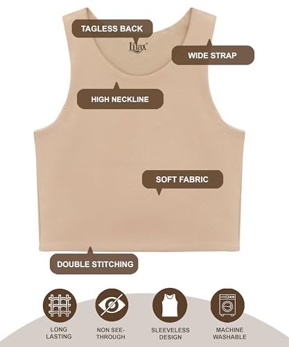 Image of Lilax Girls' Double Lined Sleeveless Basic Crop Tank Top