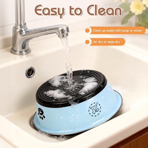 2 Pack Dog Bowls, 860ml Stainless Steel Dog Feeding Bowls with Non-Slip Silicone Base, Metal Puppy Bowls for Dog and Cat, Food Grade Pet Plate for Food and Water, Blue - Image 6