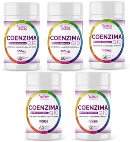 5x Coenzima Q10 100% Pura100mg Por Porção 60 Caps Nataly