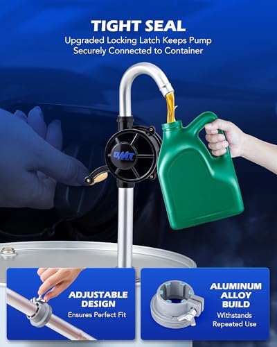 Image of OMT 55 Gallon Drum Pump, Fuel Transfer Pump for 15 to 55 Gallon Drums | Heavy Duty Aluminum Alloy Barrel Pump with 39.4 inch Discharge Hose for Non Corrosive Fluids Diesel Kerosene