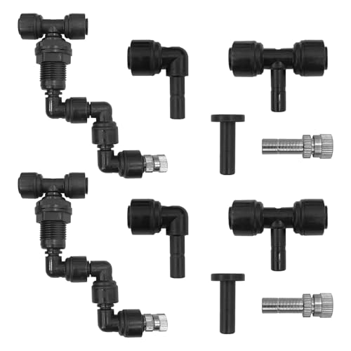 DEELEDM 2 Pack Reptile Mister Nozzles, 1/4'' Reptile Misting Nozzles, Adjustable Reptile Fogger Fine Mist Nozzles for Full Water Coverage, Replacement Micro Spray Nozzles for Reptile Terrarium Tank