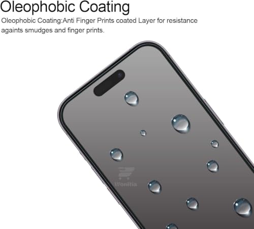 Image of WonRia Pack 1- Matte Screen Guard Protector Compatible with iPhone 17 Air 5G Matte Tempered Glass Edge to Edge [Dynamic island Cut] [Shinning Border] - installation kit