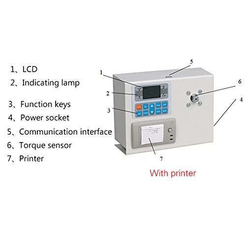 Digital Torque Gauge Tester Meter Torsion Gauge with Printer Digital Display Torque Measuring Meter of 3 Units Conversion Max Value 2N.m